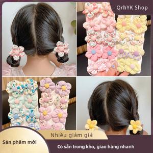 Hàng có sẵn✨ 10 chiếc dây buộc tóc co giãn hình hoa ngọt ngào nhiều màu sắc phụ kiện buộc tóc đuôi ngựa dễ thương thời trang cho trẻ em dây chun buộc tóc