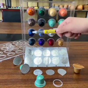 ถ้วยกาแฟอลูมิเนียมฟอยล์แก้วกาแฟเปล่าถ้วยแคปซูลแคปซูลสติ๊กเกอร์ซีลกาวใช้ง่ายกาแฟใช้แล้วทิ้งฝัก100ชิ้น