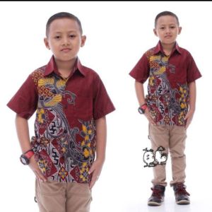 Baju batik couple ayah dan anak laki laki lengan panjang dan pendek usia 2 sampai 10 tahun Kemeja batik anak cowok lengan panjang dan pendek motif kekinian Baju batik anak laki laki  motif terlaris