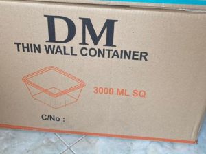 THINWALL DM/KOTAK MAKAN SQ KOTAK SAMA SEGI 3000ML 1 DUS 150 SET
