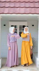 Kikan Dress 2 in 1 Wanita Kekinian Bahan Shakila Lembut Ukuran L