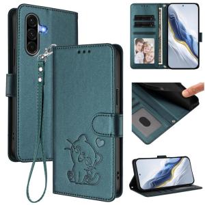 Cute Cat Leather Flip Wallet Phone Case For Samsung Galaxy A56 A36 5G A26 A17 A07 A06 A55 A35 A54 A34 A15 A14 M56 M36 5G Card Slots Wrist Strap Cover Bag