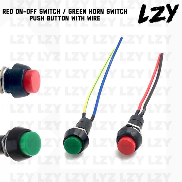 Motorcycle Red On-Off Switch for LED / Green Horn Pass Light Passing ...