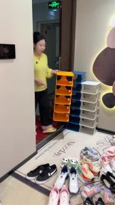 Random Color 6-layer Simple Shoe Rack Shoe Storage Artifact to Save Space/颜色随机6层简易鞋架家用门口小窄鞋柜多层鞋子收纳神器省空间宿舍租房好物