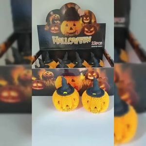 [ Flashing pumpkin lantern Fluffy Ball Squeeze Toy ] Halloween glowing pumpkin lantern