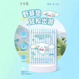 Christmas Gift Halloween Sanrio Disposable Picnic Mat Cinnamoroll Kawaii Anime Outdoors Camp Travel Waterproof Environment Protection Thickened Floor Mat