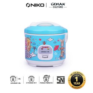 Niko Rice Cooker / Magic Com 1.8 Liter 3 in 1 - Gohan Culture Tropical - FREE ONGKIR Jabodetabek