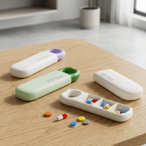 MUQZI Mini 3 Grids Pill Box Sealed Moisture-Proof Pill Storage Box Portable Dust-proof Medicine Box for Home
