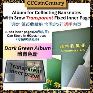 PCCB Album 60pocket Transparent Inner Penyimpanan Koleksi Wang Kertas Banknotes Collections Album -Stationery