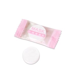 LD-K142 Tissue Bulat Mini Travel Sekali Pakai / Masker Wajah Kompres Towel Portable Tisu Bentuk Permen / Travelling Compressed Paper Mask Sheet Import