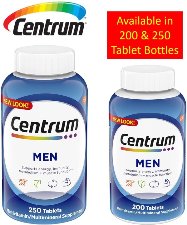 Centrum For Men Multivitamin Multimineral Supplement With Vitamin D3, B ...