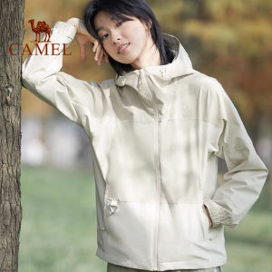 Camel Outdoor Hiking Jacket for Women Waterproof and Windproof Single Layer Jackets