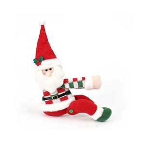 FFBH Creative Design Christmas Curtain Tieback Bright Color Soft Plush Xmas Curtain Buckle Lightweight Durable Q3P9R