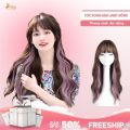 [Tặng Lưới] - Tóc Giả Nguyên Đầu Nữ Xoăn Lơi Nâu Light Hồng Mái Bằng A26 Sợi Tơ Tự Nhiên Mềm Mượt Thoáng Đầu. 