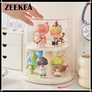 Zeekea 360 Rotation Clear Plastic Storage Display Case Model Display Case Toys Organization and Display