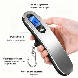 MITSOSA Digital Travel Luggage Scale-Portable Electronic Hanging Weighing Hook|LCD Display&Auto Shutdown