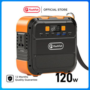 FlashFish 220V 120W Solar Generator 26400mAh Multi-Function Portable Big Capacity Power Station AC/DC/USB/Type-C Output Solar Generator Emergency Power supply for CPAP Outdoor Advanture Load Trip Camping