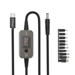 Adjustable Voltages USB C To DC5521 Charging Cable PD100W With 10 Conversion Heads For Laptops Routers And Electronics