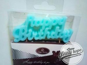 Lilin Happy Birthday Biru / Lilin Hbd / Lilin Ukir / Lilin Ulang Tahun