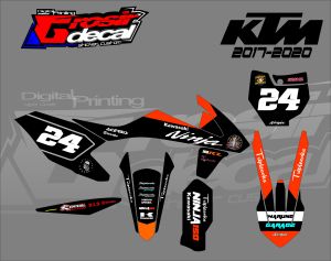 Decal Sticker  KTM 85 / 250 2017 - 2022 BlackFull body  Dekal Stiker KTM 2017 - 2020
