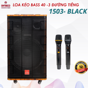 Loa kéo karaoke ontekco 1503 -3 đường tiếng  kèm 2 micro không dây bass 40 công suất lớn  bảo hành 12 tháng