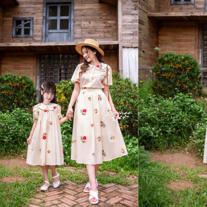 DIY: Tự may váy đôi rất xinh mùa hè cho mẹ và bé gái. - YouTube