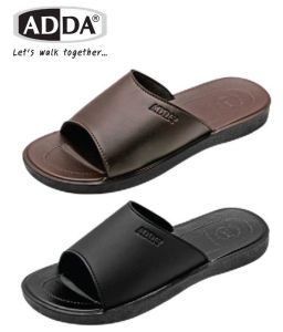 รองเท้าแตะ Adda หนัง PVC รุ่น 92C20 สีดำ น้ำตาล ของเเท้ 100% รองเท้า รองเท้าผู้ชาย