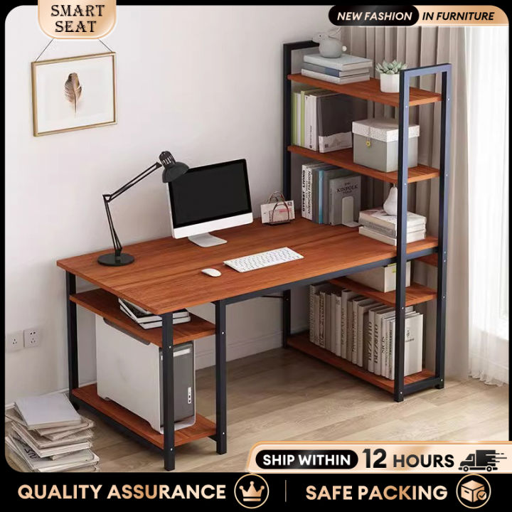 Study Table with Book Shelf Desktop Table Computer Table with Shelves ...