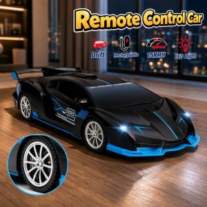 Momos life Remote Control Car 1 18 Scale Drift Racing Toy LED Light Rubber Tires Fast Response Kids Gift