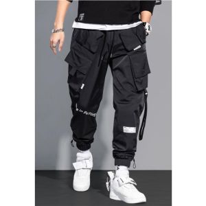Mens Cargo Trousers Fashion Hip Hop Multi Pocket Pants