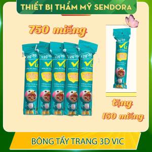 [MUA 5 TẶNG 1] Bông tẩy trang tròn 3D Vic 150 miếng
