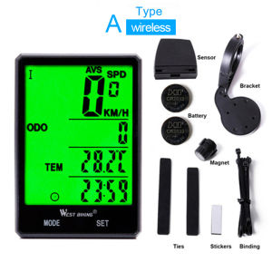 Wireless/Wired Bicycle Computer 2.8 Touch Screen Bike Speedometer Odometer Rainproof Stopwatch