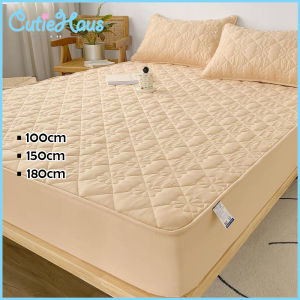 Cutiehaus 100cm/150cm/180cm Cotton Quilted Fitted Sheet Thickened Winter Waterproof Bedspread Cover Mattress Kapas Berkuilt Cadar Tebal Sarung Tilam