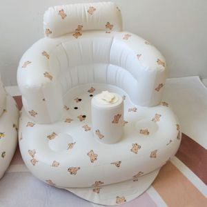 [😀SG Ready Stock]Baby Inflatable Chair Soft Baby Seat Anti-fall PVC Portable Inflatable Sofa Learning Training Seat Bathing Dining Chair