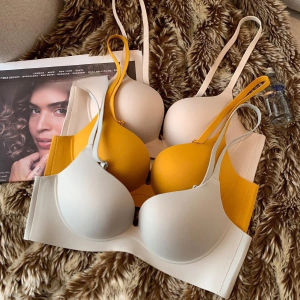 【SINGABRALETTE】Glossy Push Up Bra Small Chest Gathering Seamless Wireless Beautiful Back Half Cup ​​Bra​​ Ladies Lingerie光面無鋼圈內衣