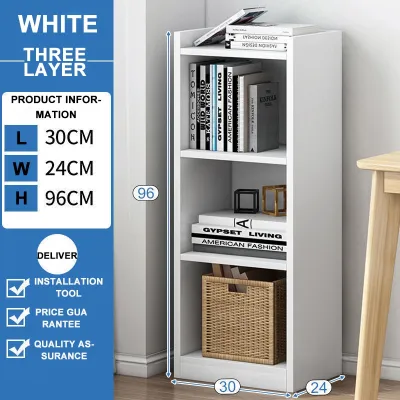 Serene 3/4/5/6 Tier Bookshelf Bookcase Display Rack White Utility Shelf Storage Rack Book Cabinet
