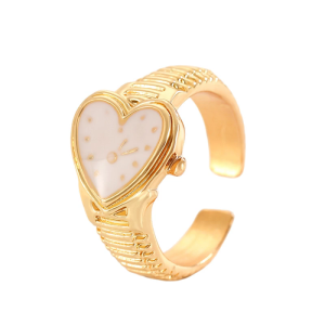 Unique Finger Rings Geometric Adjustable Heart Shape Opening Stylish Finger Rings Eye Catching Finger for Daily