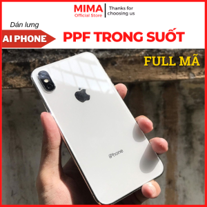 Skin PPF Trong Suốt Full Mặt Sau Cho iPhone 15/14/13/12/11 Pro/Max/X/XS/XS Max/XR/7+/8+