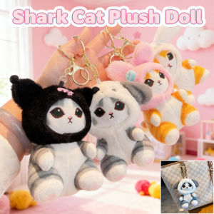 Kawaii Plush Doll Toy Shark Cat Plush Doll Keychain Fashion Pendant Birthday Gift