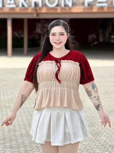 B5 เสื้อสไตล์เกาหลีน่ารัก-สาวอวบ อก 40-50 ใส่ได้เนื้อผ้าท๊อฟฟี่ผ้านิ่มใส่สบาย