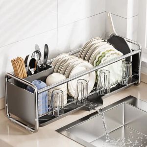 Giá Phơi Bát Đĩa Đa Năng Bát Thoát Nước Giá Tổ Chức Bồn Rửa Chén Bộ Đồ Ăn Giá Đỡ Cốc Tiện Lợi Cho Không Gian Bếp