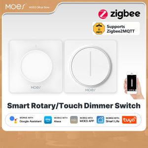 (Multi-pack)MOES Zigbee2MQTT Smart Rotary/Touch Light Dimmer Switch Smart Life/Tuya APP Remote Control Works with Alexa