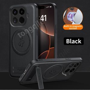 Leather Case For Xiaomi 15T Pro 5G Xiaomi15T Mi 2025 Phone Casing Luxury Leather Back Cover Shockproof Bumper Anti Drop No Fingerprint Car Holder Support Bracket Soft TPU All Include