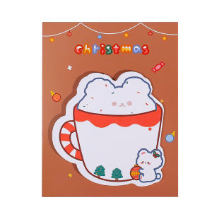 แผ่นกระดาษแปะบันทึกความจำหมีคริสมาสต์น่ารัก1/4ชิ้นแผ่นรองเขียนแผนงานน่ารักสติกเกอร์ที่คั่นหนังสืออุปกรณ์เสริมของขวัญปีใหม่30แผ่น