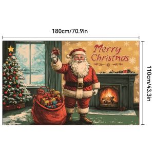 Christmas backdrop festive Christmas Santa Claus party banner scene decoration props flags banners and backdrop fabric