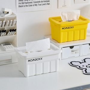 ZYJC แบบอุตสาหกรรม กล่องทิชชู่ พลาสติก พร้อมสปริง กล่องเก็บทิชชู่ ใช้ในบ้าน ประหยัดพื้นที่ กล่องแยกผ้าเช็ดปาก ห้องนั่งเล่น
