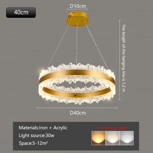 2025 New Living Room Pendant Light Luxury Dining Room Circular Light Home Bedroom Decorative Chandelier