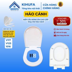 Nắp bồn cầu Đóng Êm thay thế cầu HẢO CẢNH – V117 V123 1016 nắp bàn cầu Trắng Chống Bám Bẩn N2K3