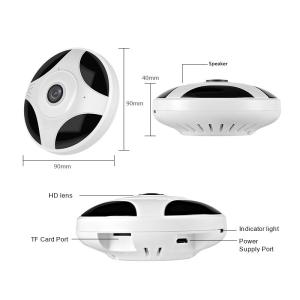 LOOSAFE Panoramic Smart WIFI Camera HD 1080P Wireless Night Vision 360 Degrees Viewing - Remote View Two-Way Audio