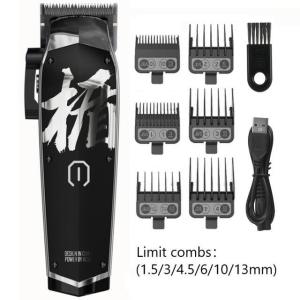 Madeshow New hair clipper madeshow m10 + bivolt Rechargeable Portable Shaver Beard Trimmer with 1.5/3/4.5/6/10/13mm Limit Comb